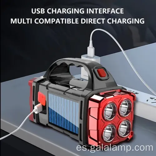 Linterna LED recargable con energía solar